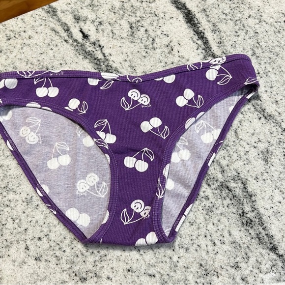 PINK Victoria's Secret Other - 4/$20 Victoria’s Secret PINK Purple Cherry Rib Cotton Bikini Panties VS Large L